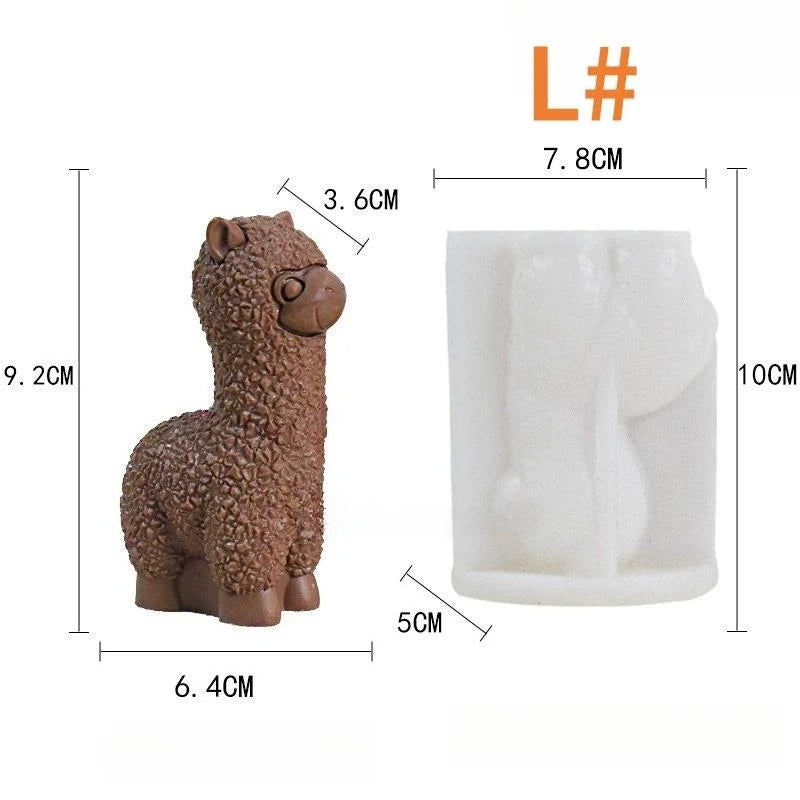 2 Sizes alpaca silicone mold-3D Alpaca candle mold-Scented candle mold-Epoxy resin alpaca mold-Cute keychain pendant mold-Resin art mold
