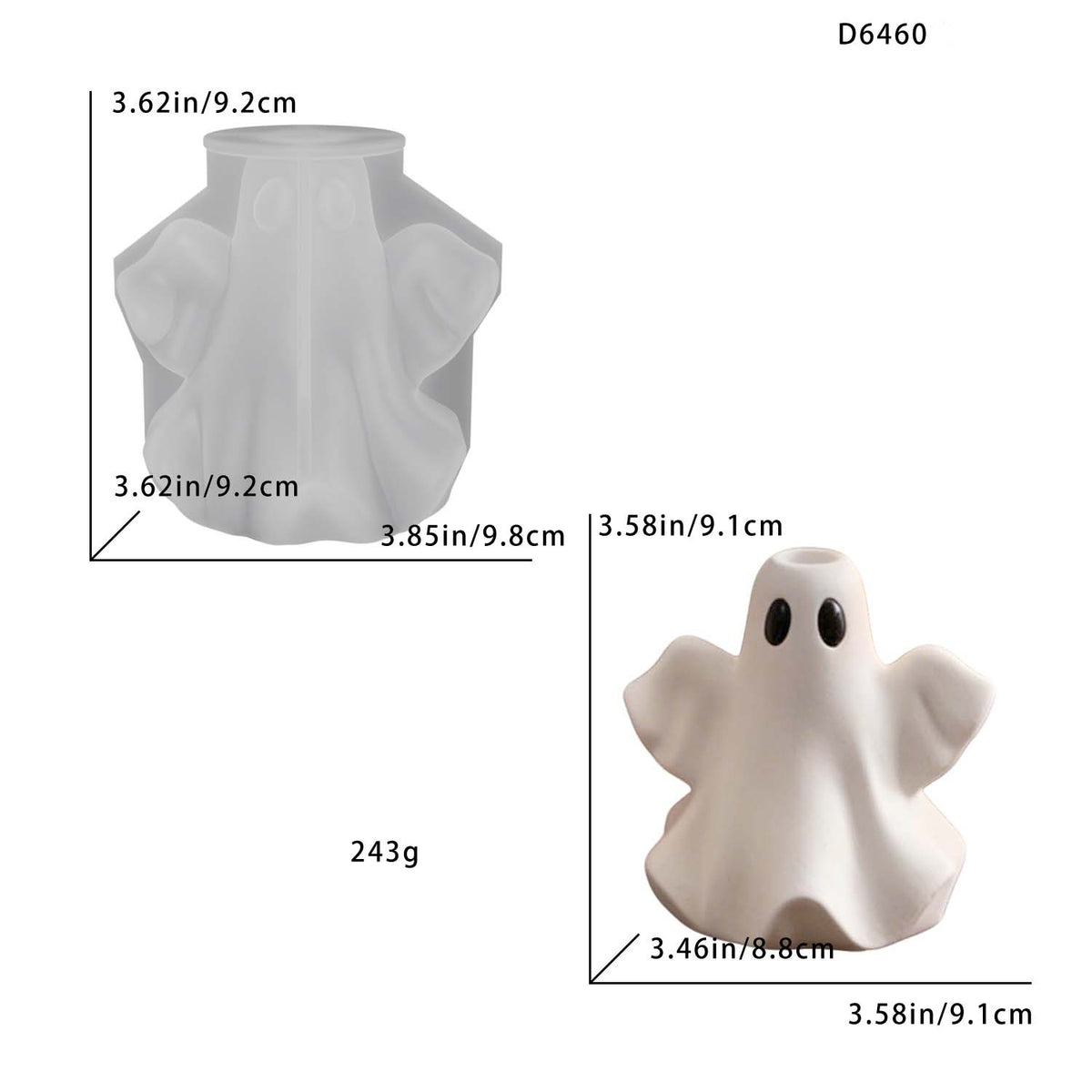 Ghost Candlestick Silicone Mold, Handmade Halloween Decor Ornament Silicone Mould DIY