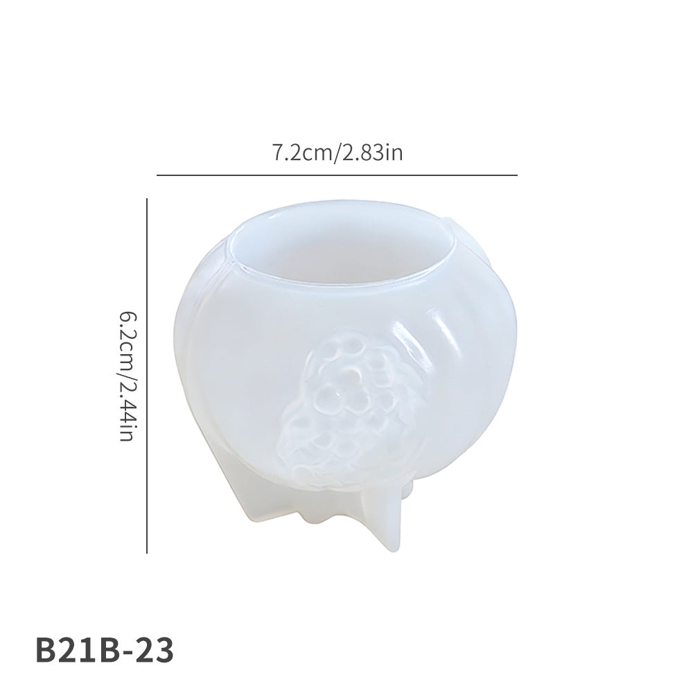 DIY Silicone Mold for Lotus Incense Burner & Pomegranate Shaped Vase, Resin Casting Mould for Flower Pot & Desktop Decor Handmade Ornaments