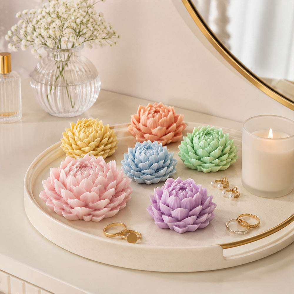 Dahlia Silicone Mold, DIY for Scented Candles, Epoxy Resin, Gypsum Decor Crafts