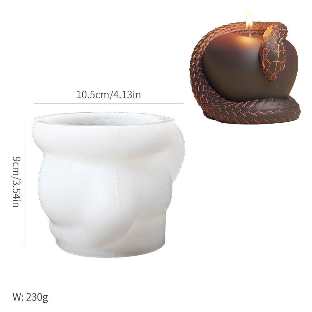 Forbidden Fruit Silicone Mold, Apple & Snake Shape Mold for Aroma Diffuser Stone, Candle, Halloween Cake Decor
