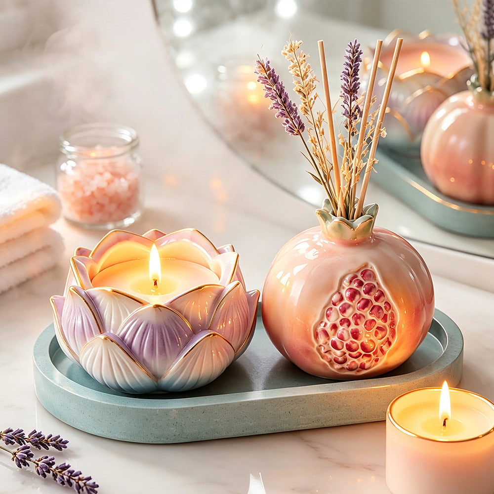 DIY Silicone Mold for Lotus Incense Burner & Pomegranate Shaped Vase, Resin Casting Mould for Flower Pot & Desktop Decor Handmade Ornaments