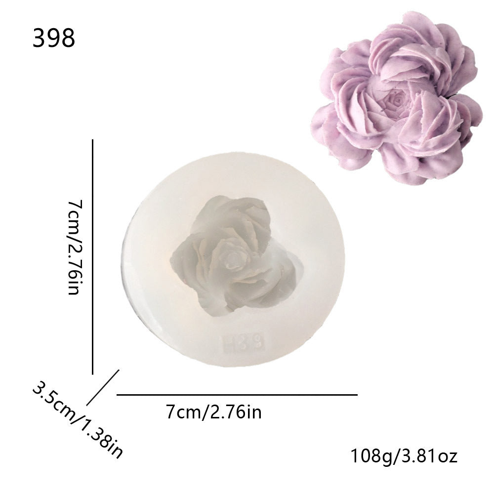Peony, Rose & Ranunculus Silicone Mold | DIY Floral Candle & Plaster Craft Mold