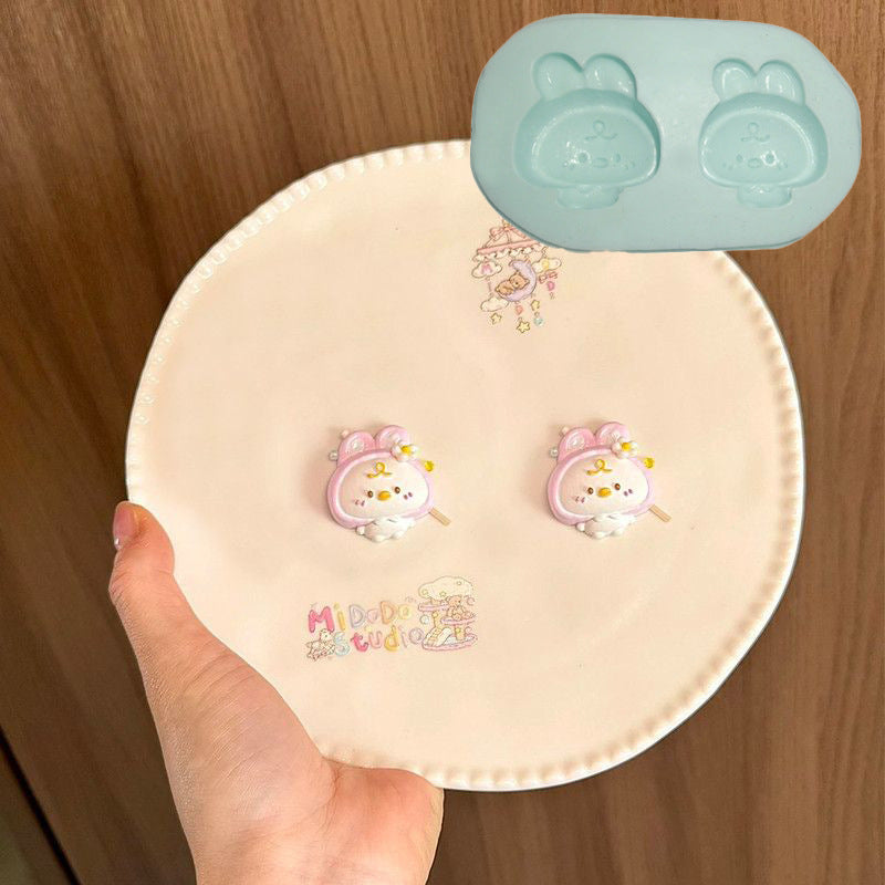 Ghost small animal kneading silicone mold rabbit duck seal coffee paper bag homemade kneading music mold