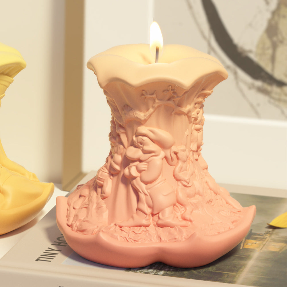 Apple Core Silicone Mold for Aromatherapy Candle & Plaster, Creative Princess Apple Shape Resin Mold, Tabletop Decor DIY Craft