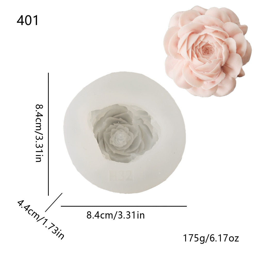 Peony, Rose & Ranunculus Silicone Mold | DIY Floral Candle & Plaster Craft Mold