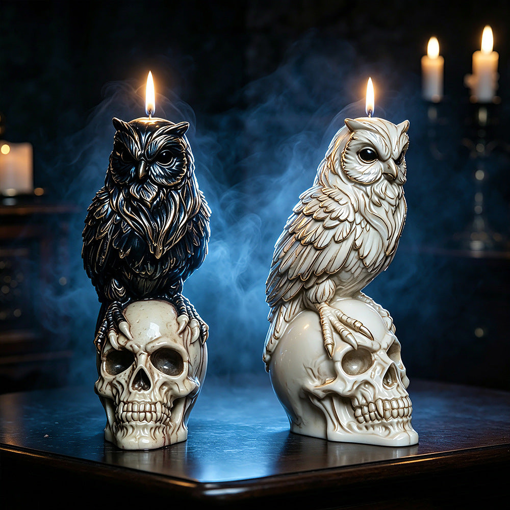 3D Owl Skull Silicone Mold for Aromatherapy Candle, Gothic Handmade Decor Craft Mold