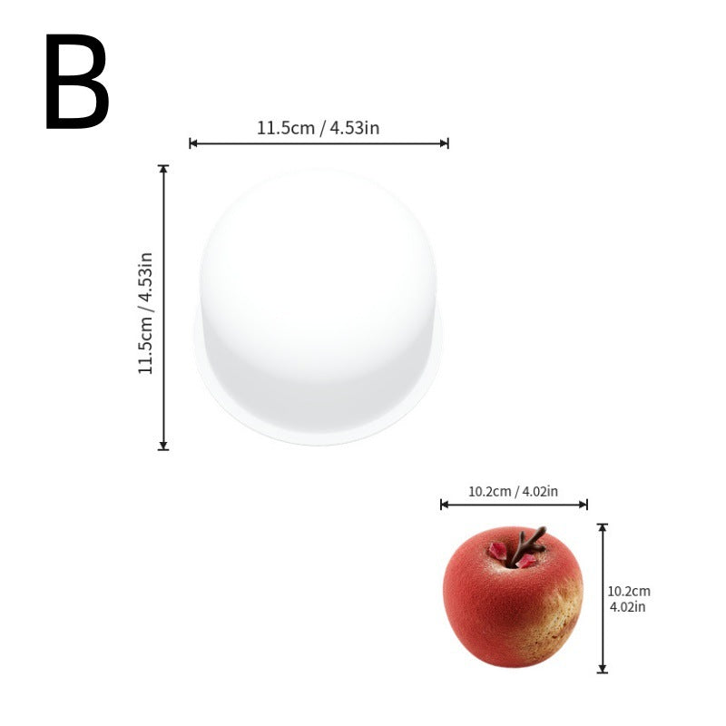 4 Inch Fruit Silicone Cake Mold, Blueberry & Apple Shape Donut Mousse Cake Mold, Chocolate Baking Tool for Home Dessert DIY