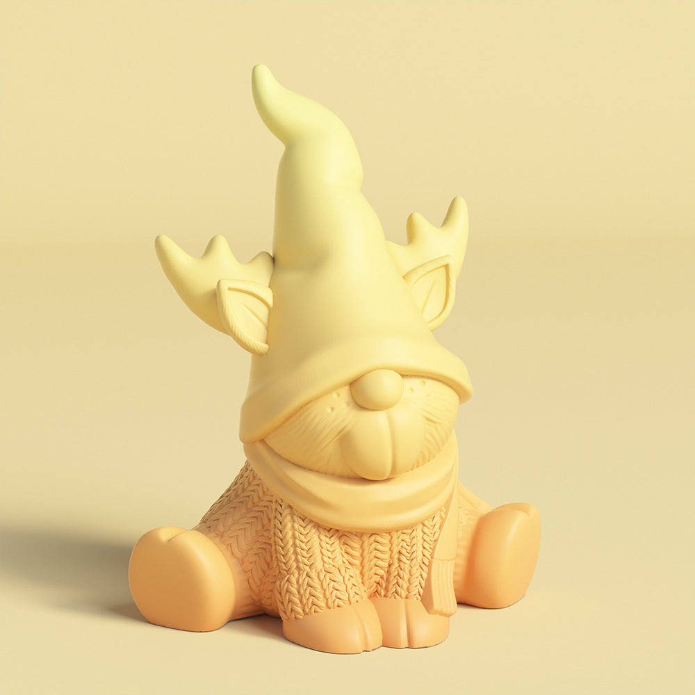 Christmas Gnome & Kitten Silicone Mold – 3D Figurine Candle Mold for Plaster, Resin & Wax, Heart Star Nordic Decor DIY