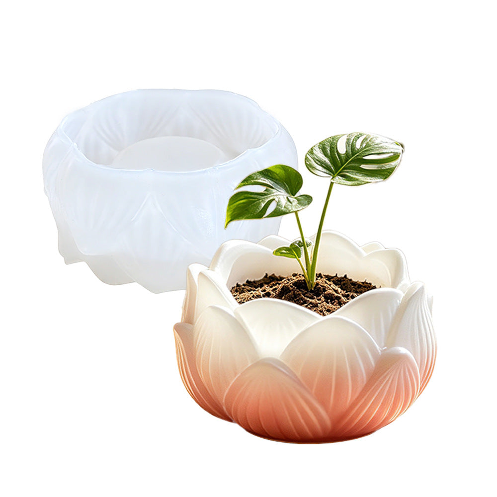 DIY Silicone Mold for Lotus Incense Burner & Pomegranate Shaped Vase, Resin Casting Mould for Flower Pot & Desktop Decor Handmade Ornaments