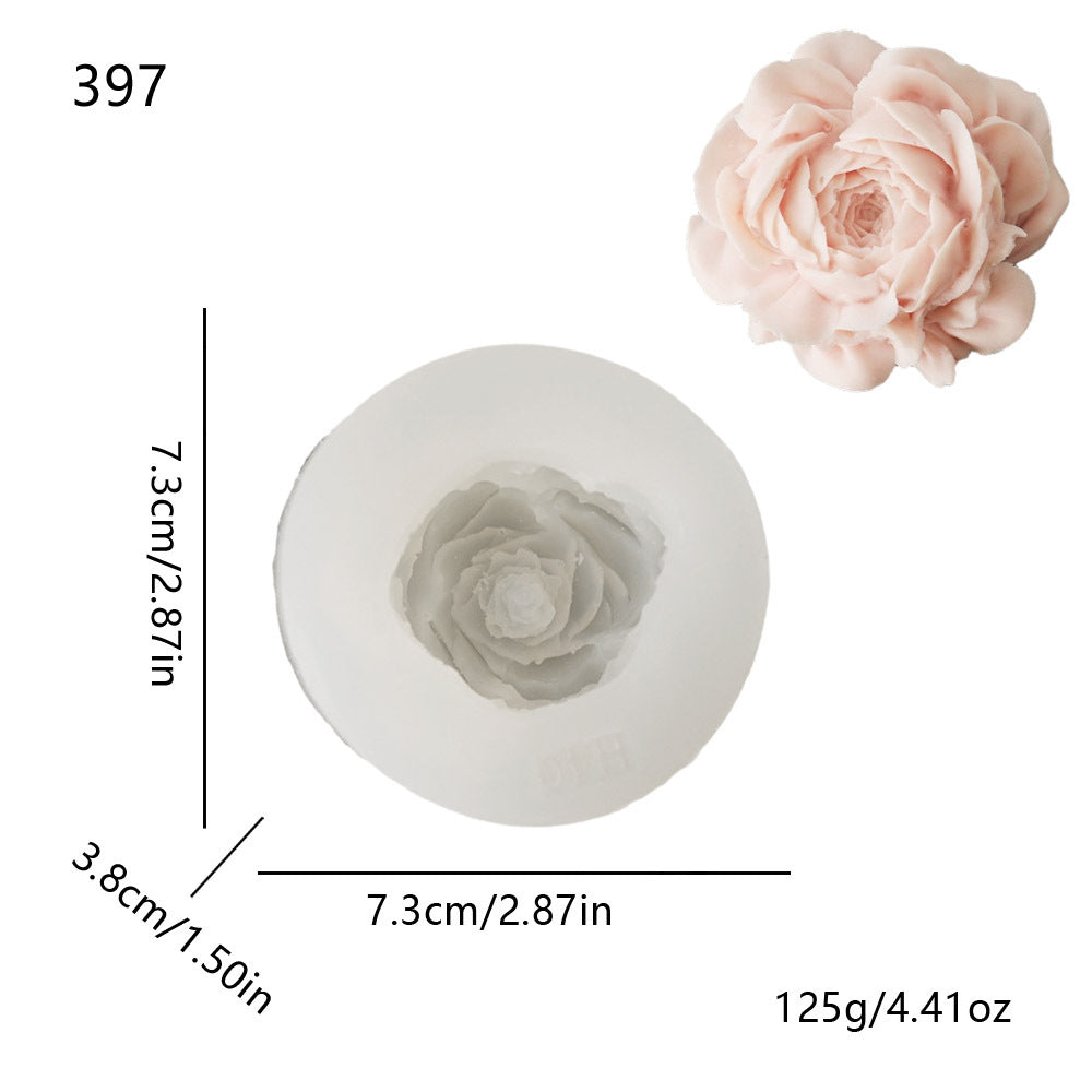 Peony, Rose & Ranunculus Silicone Mold | DIY Floral Candle & Plaster Craft Mold