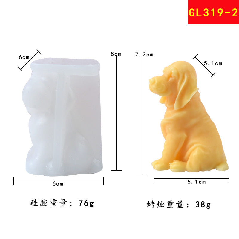 Pets puppy silicone molds DIY Bulldog shape scented candle silicone molds