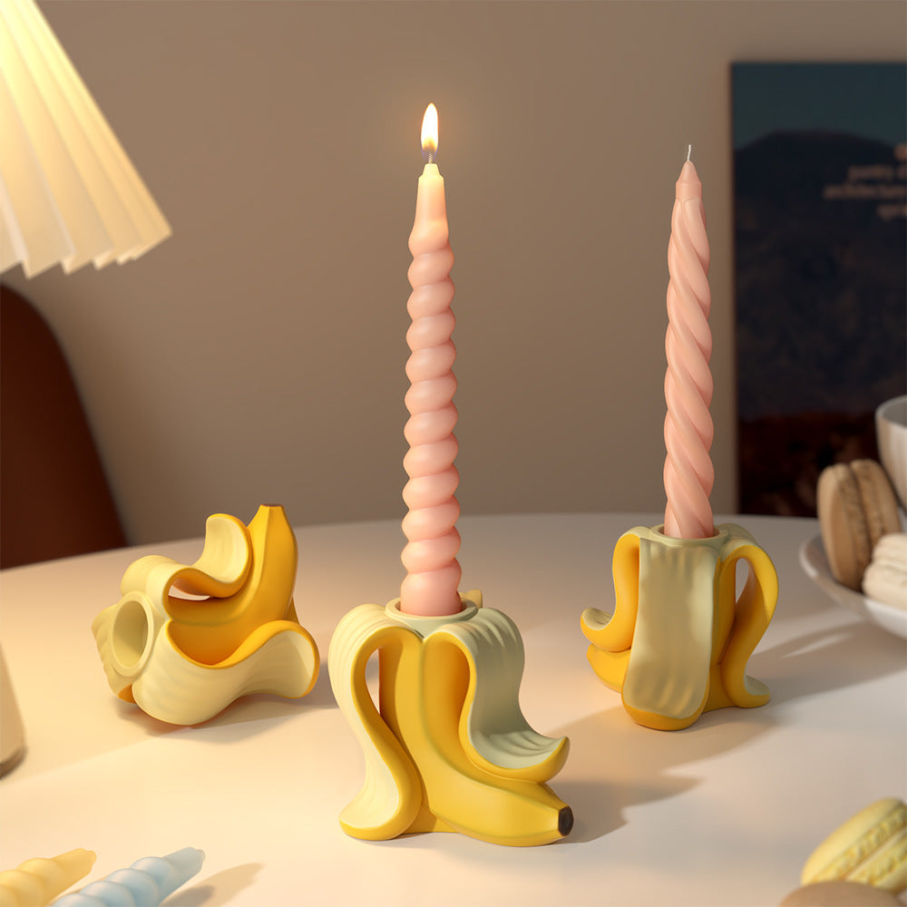 Banana Shape Silicone Mold for Concrete & Plaster Candle Holder, Ins Style Minimalist Modern Bedroom Decor
