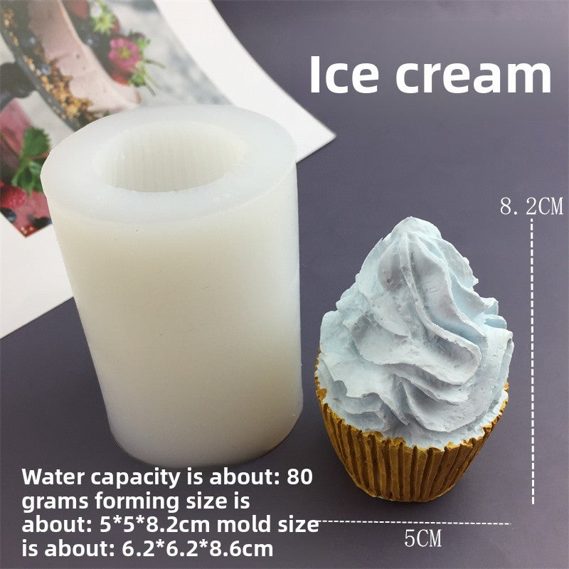 Ice cream cone cup sandwich squishy silicone mold diy aromatherapy candle soap plaster tool fidget toys