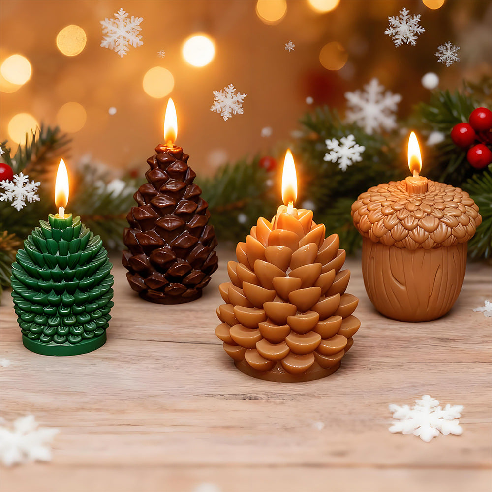 3D Pine Cone Silicone Mold – Christmas Candle & Plaster Ornament Mold, Easy Release for Resin, Gypsum & Wax DIY