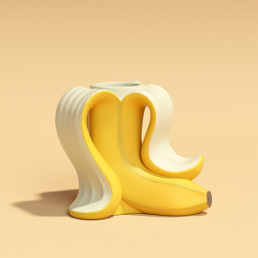 Banana Shape Silicone Mold for Concrete & Plaster Candle Holder, Ins Style Minimalist Modern Bedroom Decor