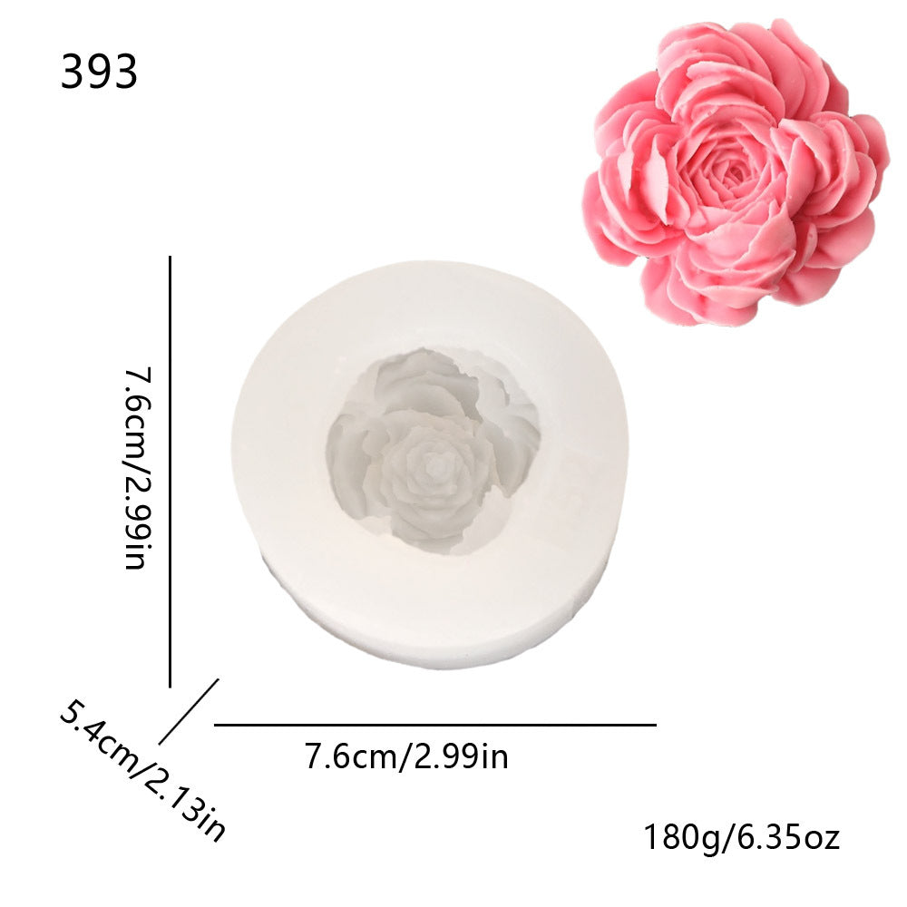 Peony, Rose & Ranunculus Silicone Mold | DIY Floral Candle & Plaster Craft Mold