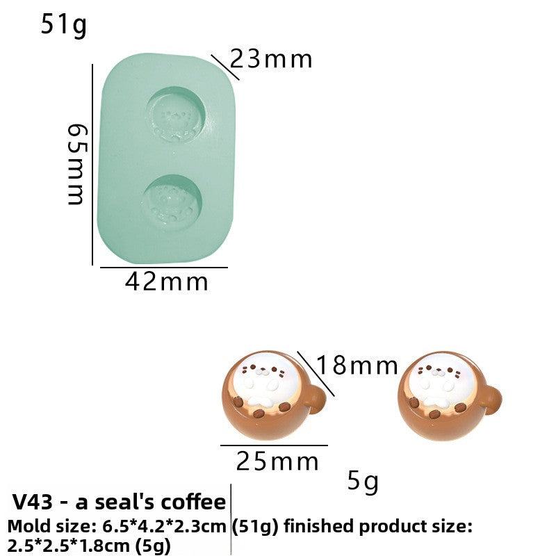 Ghost small animal kneading silicone mold rabbit duck seal coffee paper bag homemade kneading music mold