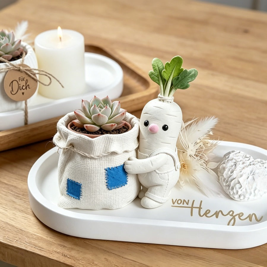 Silicone Turnip Doll Flower Pot Mold, DIY Gypsum Succulent Planter Mould for Plaster, Concrete, Candle Holder, Home Decor Craft