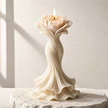 Mermaid Tail Flower Silicone Candle Mold | 3D Carved Floral Craft Mold