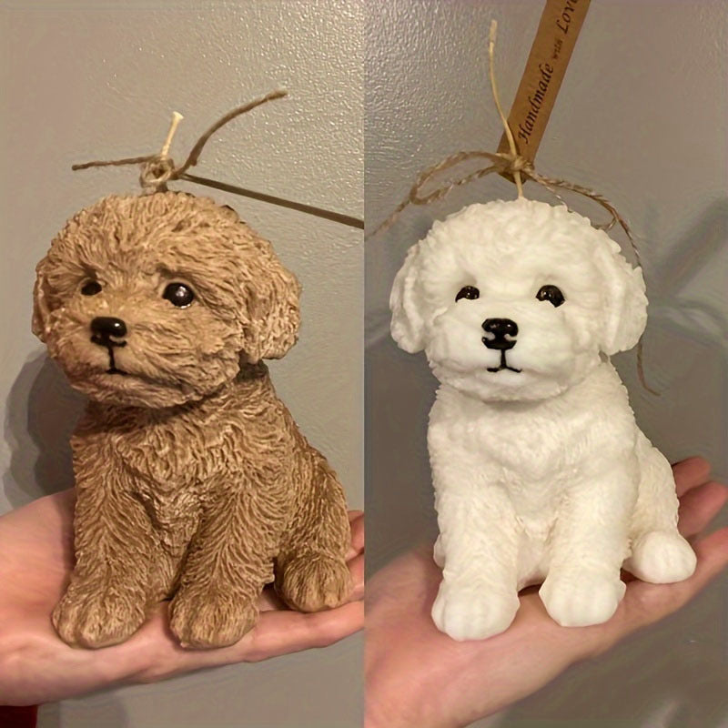 3D Teddy Dog Silicone Mold, Healing Puppy Aromatherapy Gypsum Mold, Pet Style DIY Handmade Craft Mold for Home Decor