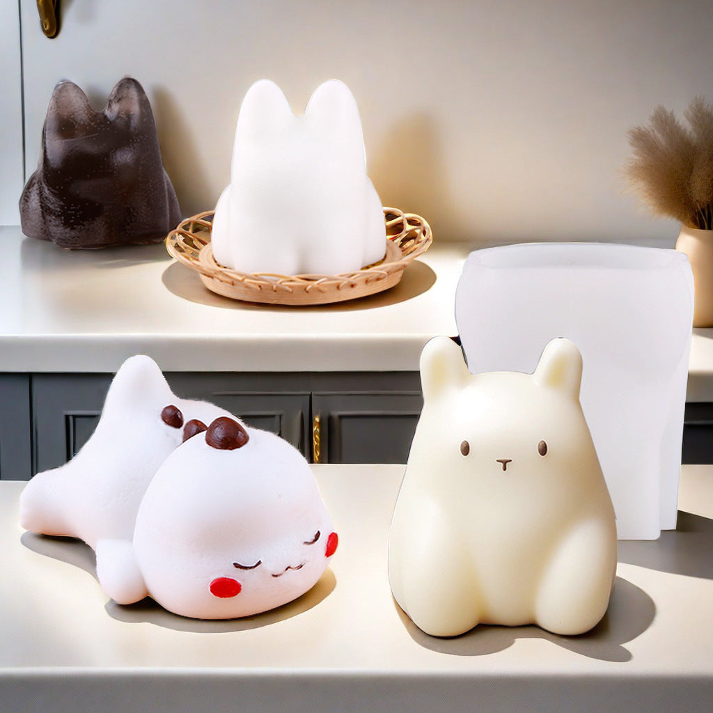 Nailong & Cat Pudding Jelly Silicone Baking Mold, DIY Creative Character Series Cake Mold for Mousse Dessert Making