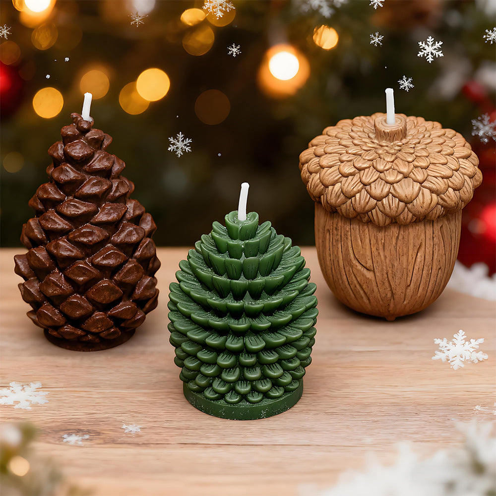 3D Pine Cone Silicone Mold – Christmas Candle & Plaster Ornament Mold, Easy Release for Resin, Gypsum & Wax DIY