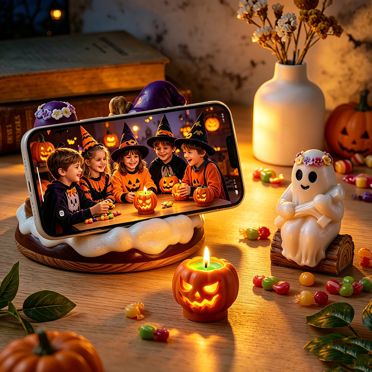 Halloween Pumpkin Skull Ghost Silicone Mold for DIY Aromatherapy Candle & Resin Craft
