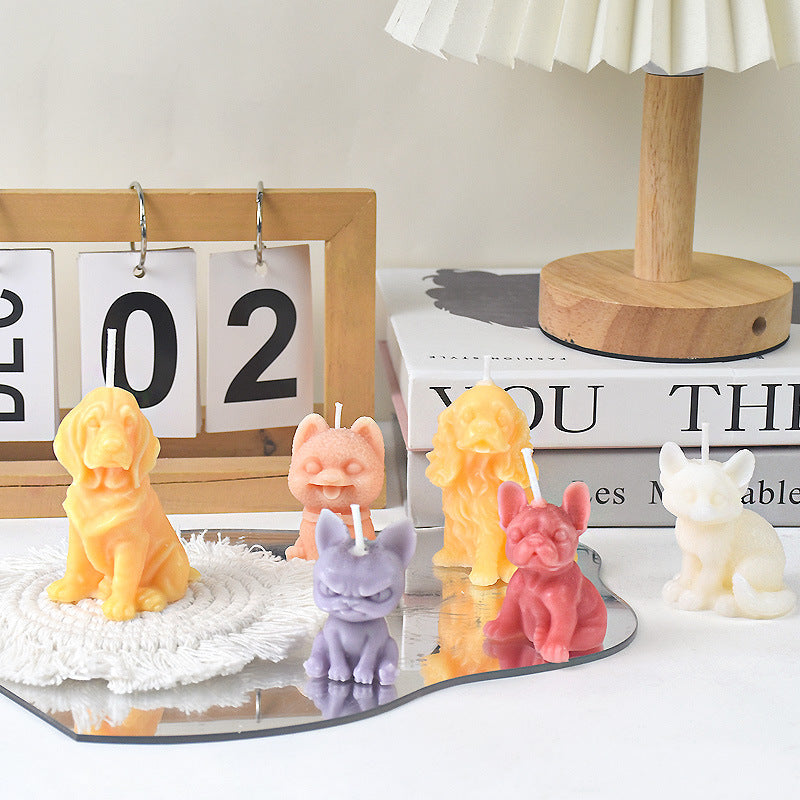 Pets puppy silicone molds DIY Bulldog shape scented candle silicone molds