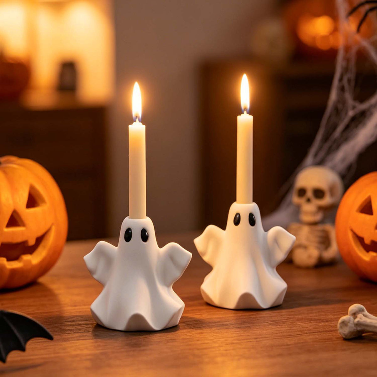 Ghost Candlestick Silicone Mold, Handmade Halloween Decor Ornament Silicone Mould DIY
