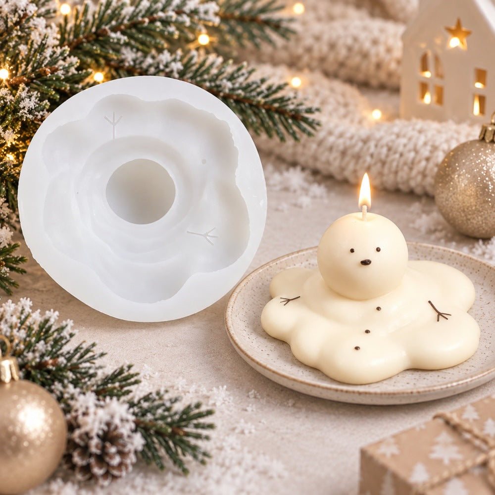 Christmas Melting Snowman Silicone Mold, DIY Handmade Mold for Aromatherapy Candles, Plaster & Soap Making