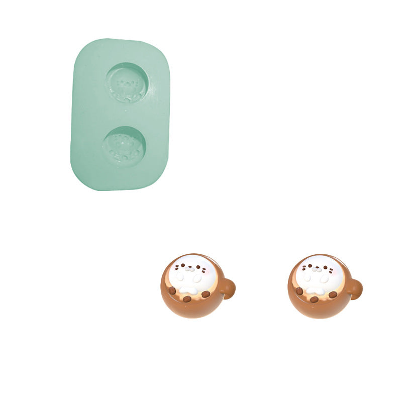 Ghost small animal kneading silicone mold rabbit duck seal coffee paper bag homemade kneading music mold