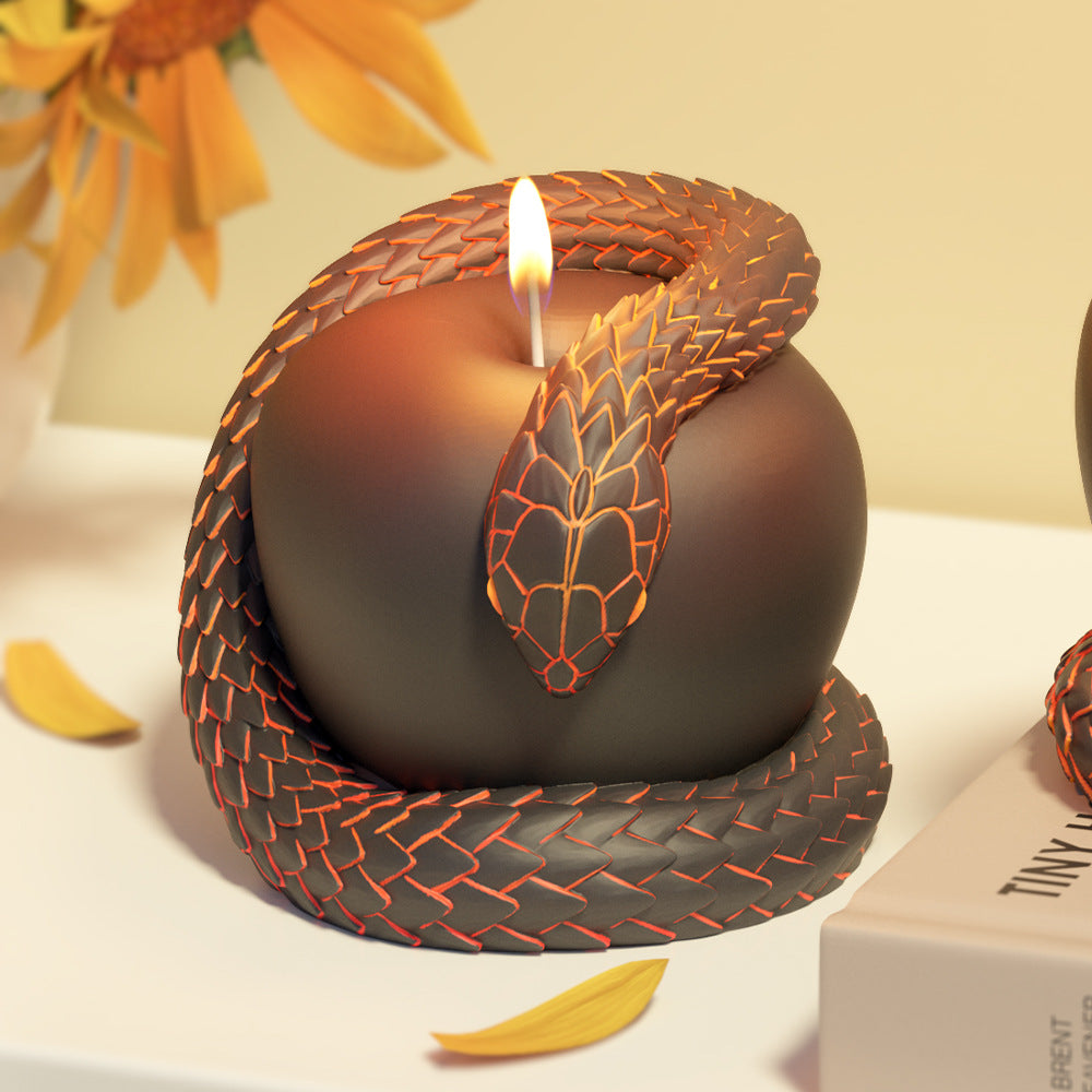 Forbidden Fruit Silicone Mold, Apple & Snake Shape Mold for Aroma Diffuser Stone, Candle, Halloween Cake Decor
