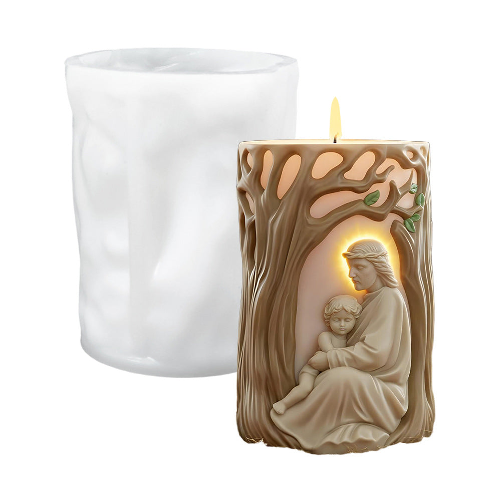 Tree of Life Icon Silicone Mold, DIY Relief Plaster Tabletop Decor for Candle Making