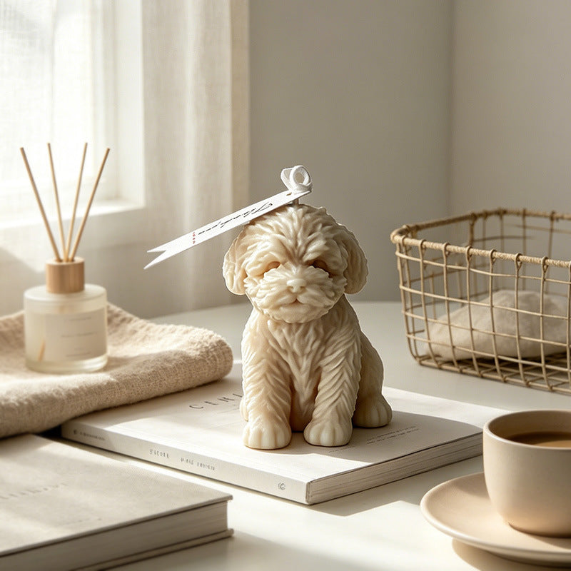 3D Teddy Dog Silicone Mold, Healing Puppy Aromatherapy Gypsum Mold, Pet Style DIY Handmade Craft Mold for Home Decor