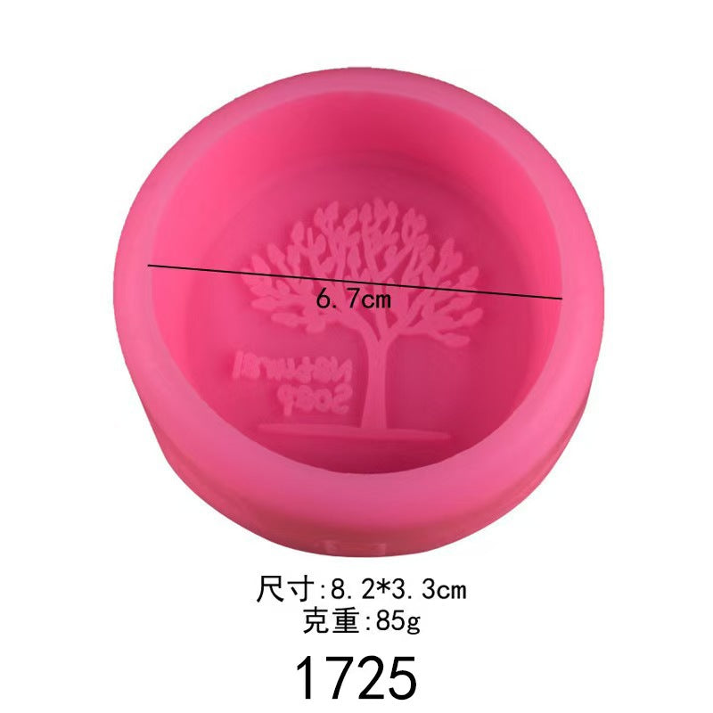 Round Tree of Life Silicone Mold, DIY Handmade Soap Base Mould, Soap & Cake Baking Mold for Home Craft