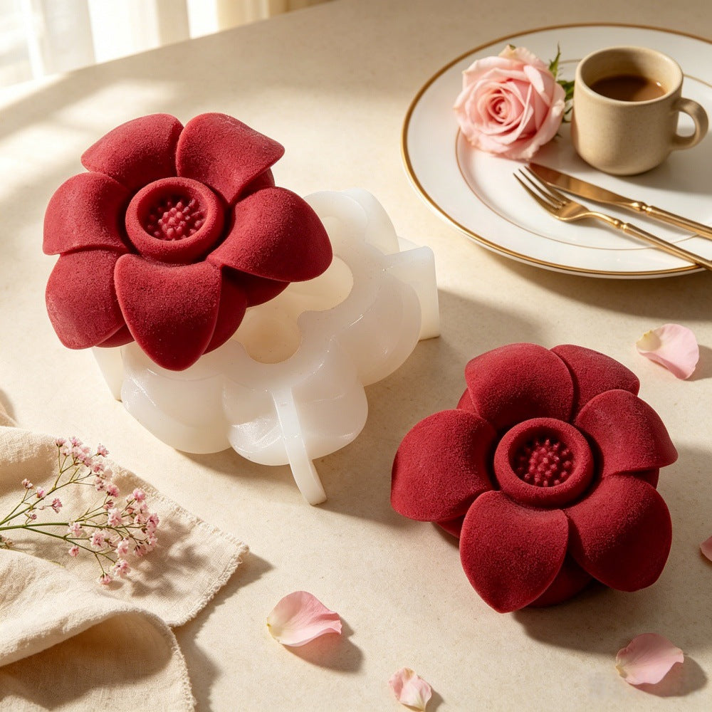 6-Petal Rafflesia Silicone Mold, Giant Flower Shaped Mousse Cake & Chocolate Baking Mold, DIY Jelly Pudding Mold for Home Dessert Making