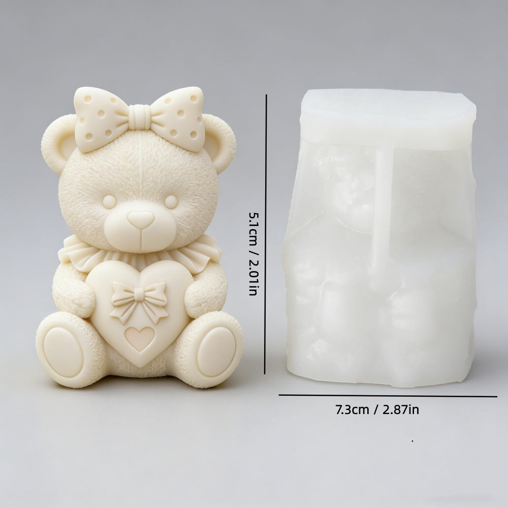 Wedding Teddy Bear Silicone Candle Mold | DIY Plaster & Aromatherapy Craft Mold