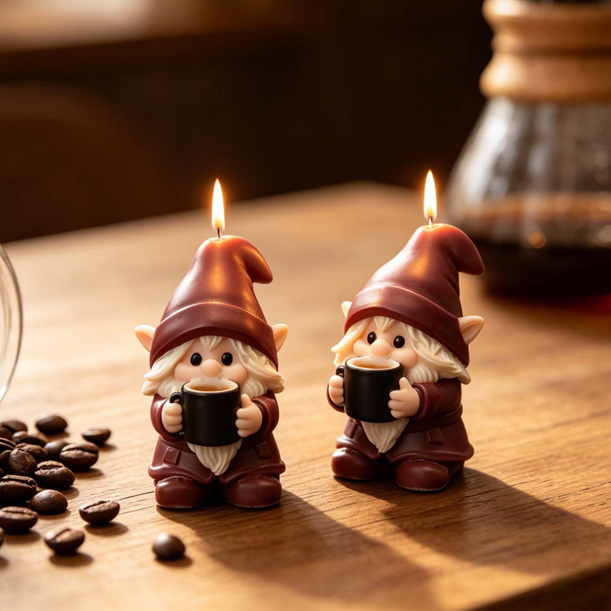Christmas Coffee Gnome Silicone Mold, Cute Santa Gnome Figurine Mould, DIY Scented Candle for Xmas Home Decor