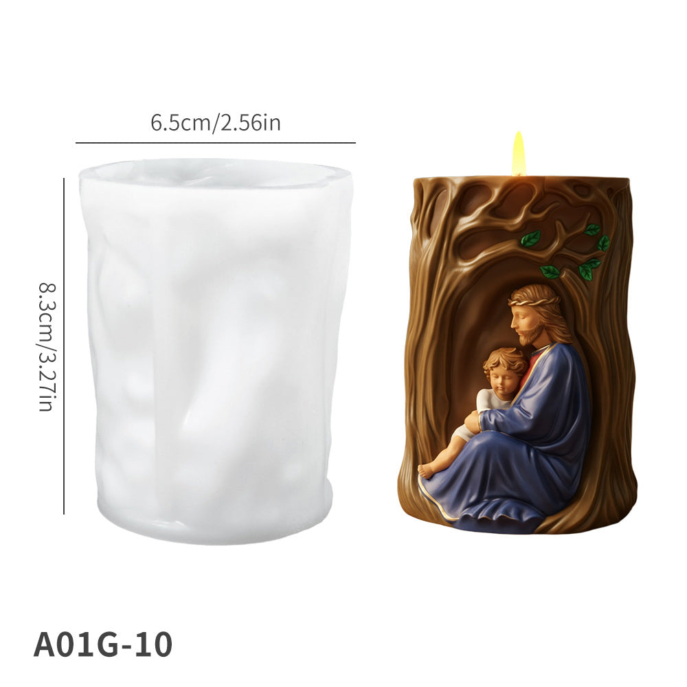 Tree of Life Icon Silicone Mold, DIY Relief Plaster Tabletop Decor for Candle Making