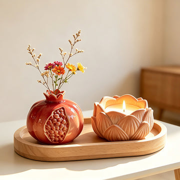DIY Silicone Mold for Lotus Incense Burner & Pomegranate Shaped Vase, Resin Casting Mould for Flower Pot & Desktop Decor Handmade Ornaments