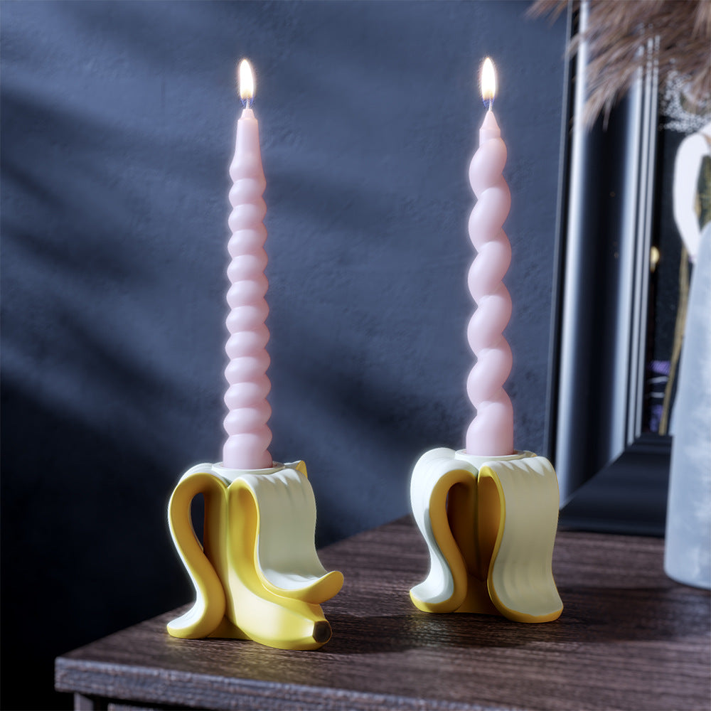 Banana Shape Silicone Mold for Concrete & Plaster Candle Holder, Ins Style Minimalist Modern Bedroom Decor