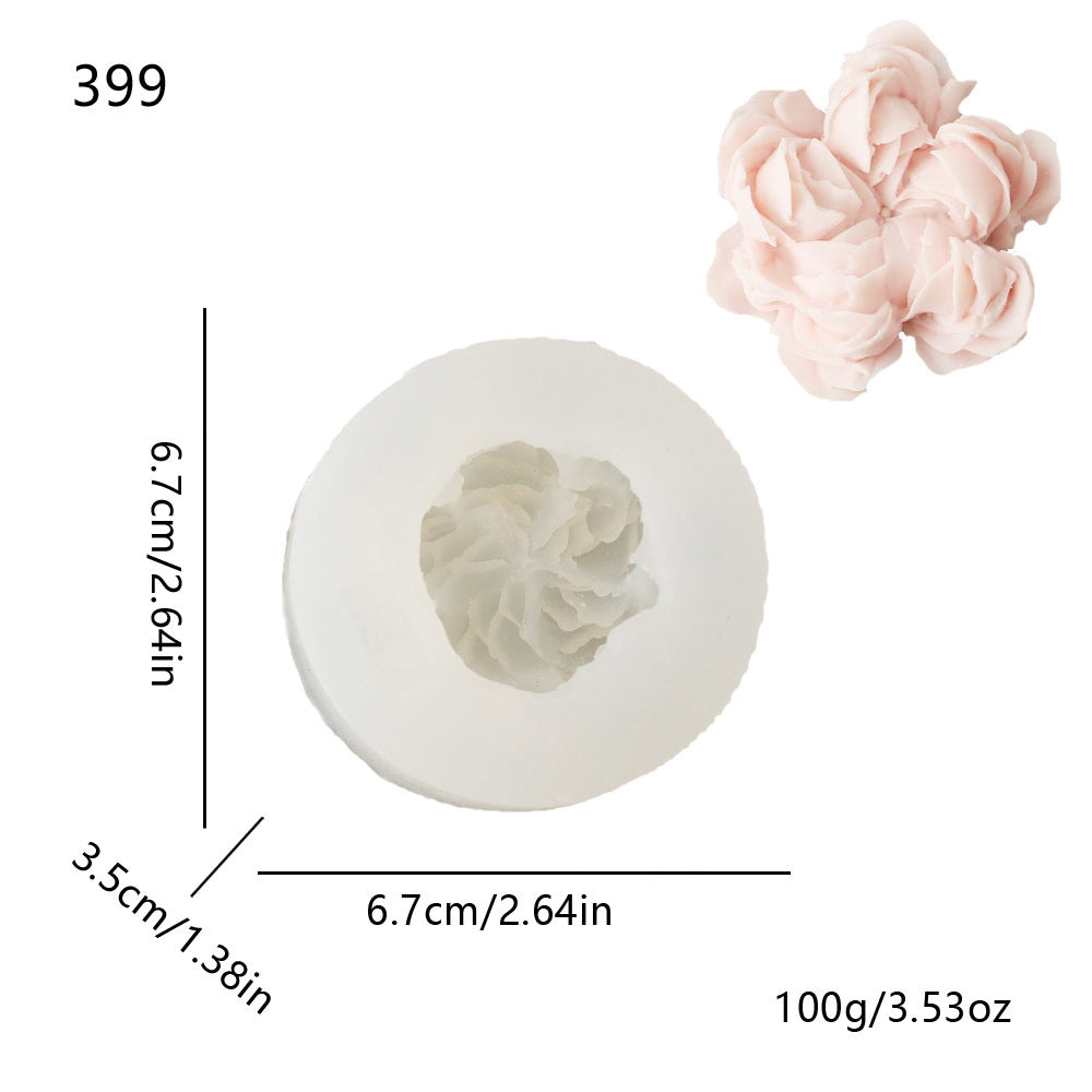 Peony, Rose & Ranunculus Silicone Mold | DIY Floral Candle & Plaster Craft Mold