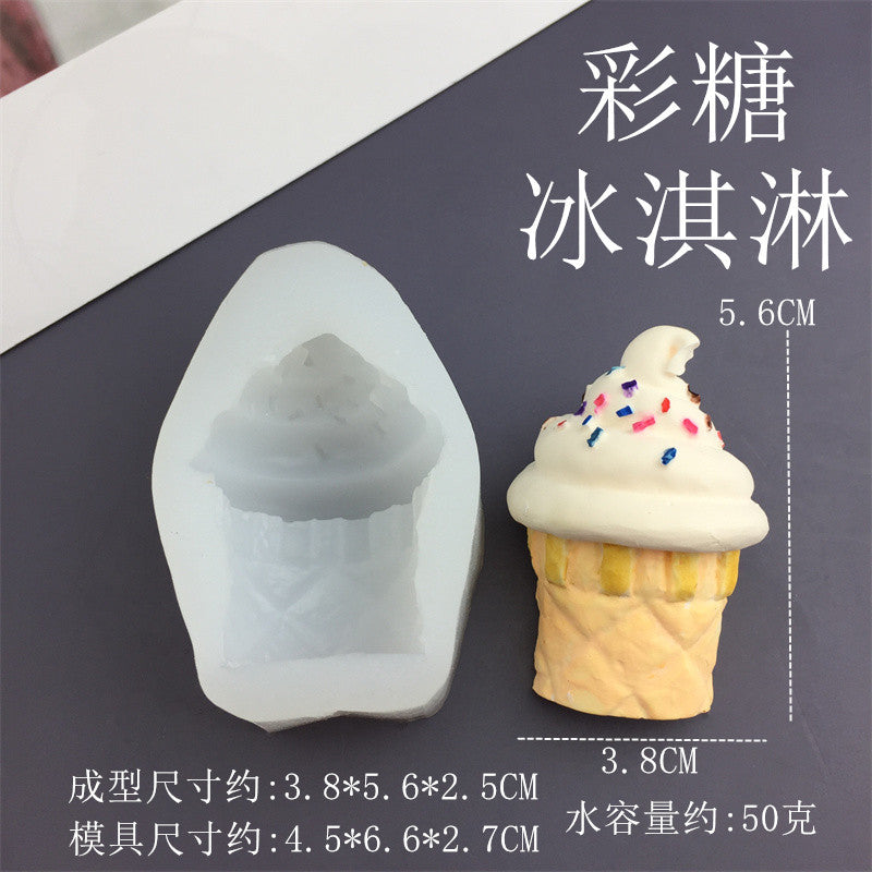Ice cream cone cup sandwich squishy silicone mold diy aromatherapy candle soap plaster tool fidget toys