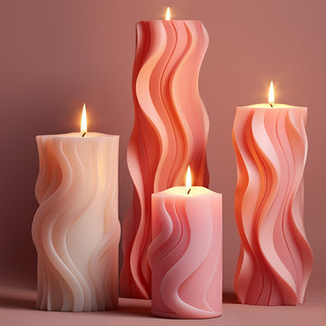 Wavy Cylinder Silicone Mold for Aromatherapy Candles, DIY Irregular Geometric Candle Mould