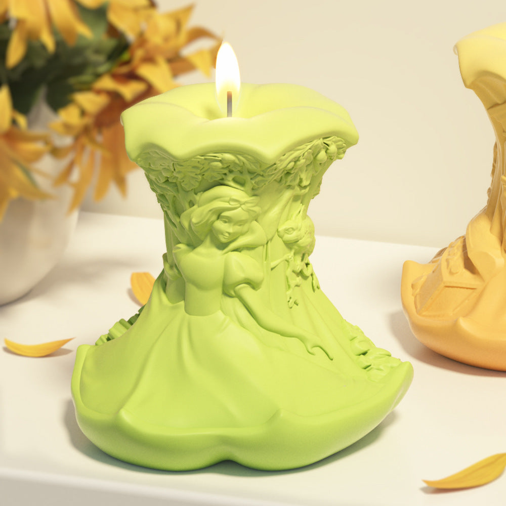 Apple Core Silicone Mold for Aromatherapy Candle & Plaster, Creative Princess Apple Shape Resin Mold, Tabletop Decor DIY Craft