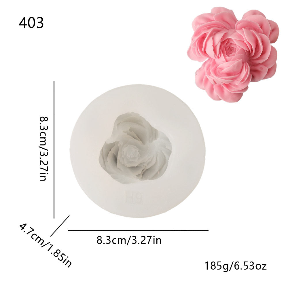 Peony, Rose & Ranunculus Silicone Mold | DIY Floral Candle & Plaster Craft Mold