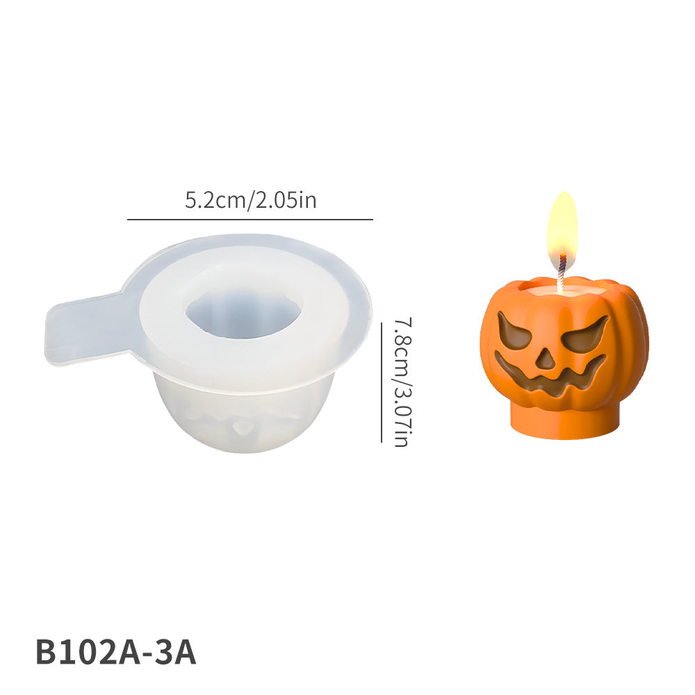 Halloween Pumpkin Skull Ghost Silicone Mold for DIY Aromatherapy Candle & Resin Craft