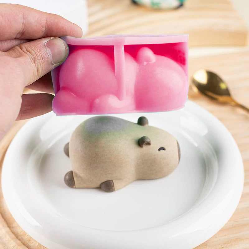 Cartoon Capybara Silicone Mold, Animal Shaped Baking Tool for Mousse Cake, Dessert, Jelly & Pudding Making