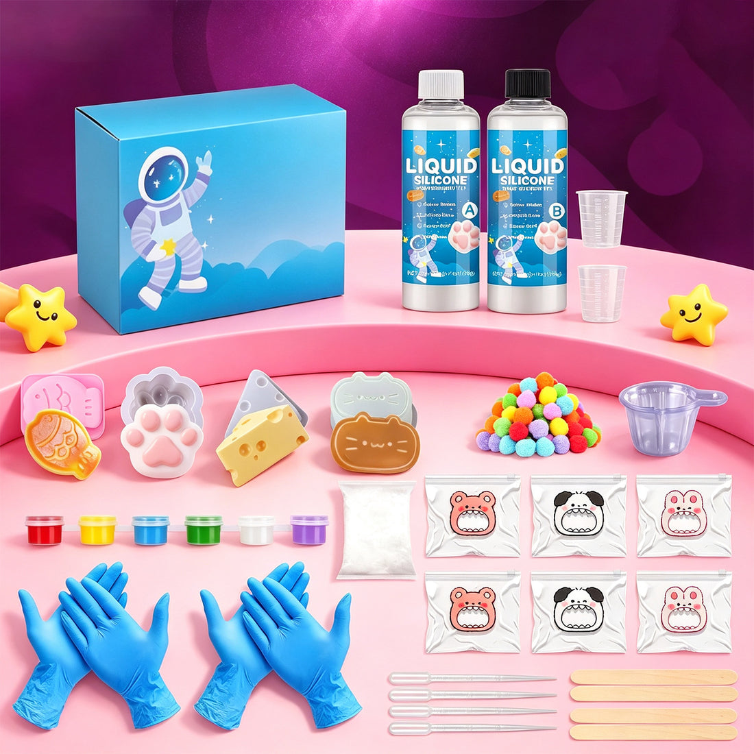 DIY kneading music silicone ab glue decompression toy cat claw meat pad mold turning mold kneading silicone